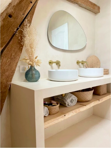 salle de bain sur mesure meuble double vasque pose encastré