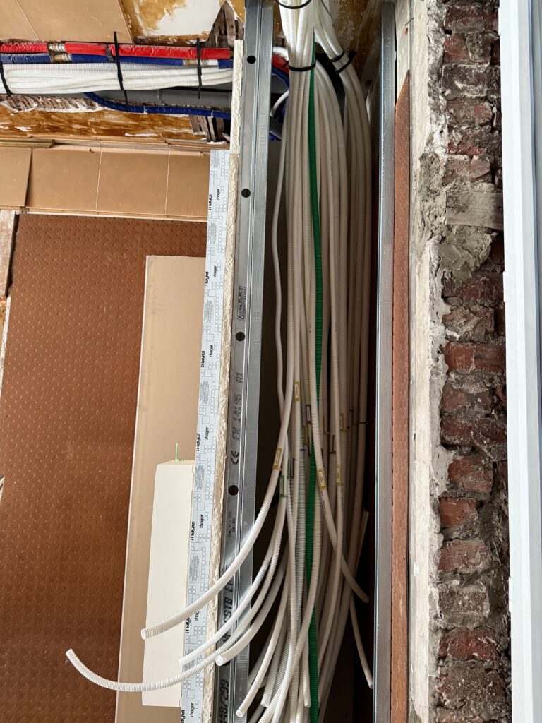 Organisation des gaines électriques destinées aux différents circuits de l’habitation